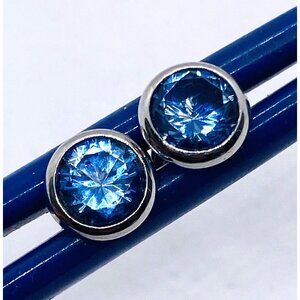 Tiffany & Co Elsa Peretti Platinum 950  Color By The Yard Earrings Aquamarine